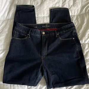 Whbm dark wash skinny jeans size 14 curvy regular